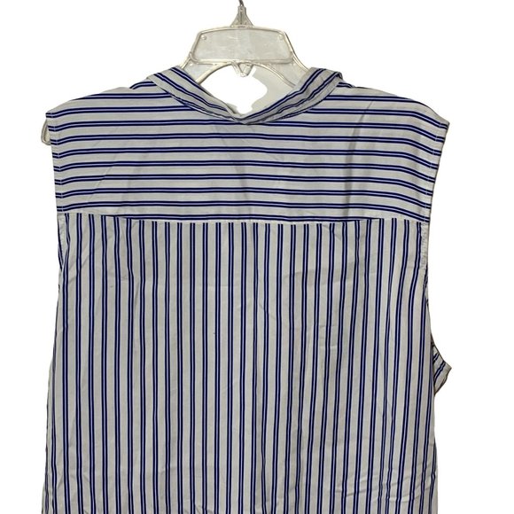 Terre Bleue Plus Size Blue & White Striped Embroidered Tunic Size XXL - Picture 8 of 11